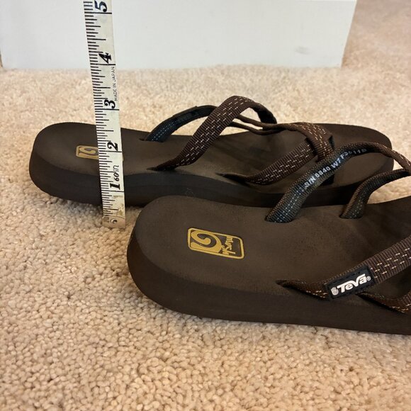 Teva Women's Olowahu Dark Brown Light Brown Flip-Flop Sandal Size 7 - Picture 12 of 13